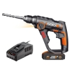 Worx Wx390.9C 20Volt 2.0Ah. Liıon 1.2J Profesyonel Sdsplus Pnömatik Tek Akülü Şarjlı Matkap + 8 Adet Uç + Mandren